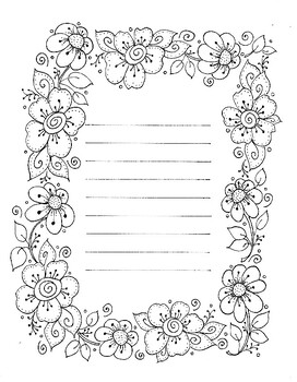Preview of FLORAL BORDER for FUN (with LINES)