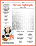 FLORENCE NIGHTINGALE Word Search Puzzle Worksheet Activity
