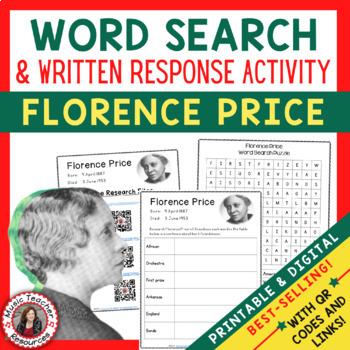 Preview of Women in Music Word Search & Research Activities & Worksheets - Female Composers