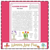 FLOWERS IN BLOOM Word Search Puzzle Handout Fun Activity
