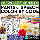 FLOWERS color by code gardening coloring page PARTS OF SPE