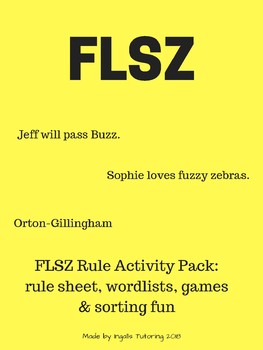 Preview of Orton-Gillingham Spelling Rule Activity Packet: FLSZ Rule
