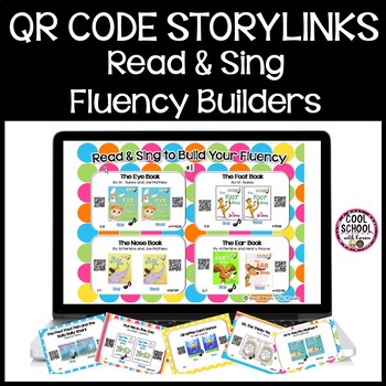 Preview of Read and Sing QR Code & Clickable On-Screen Reading Menus  - Distance Learning
