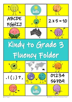 Preview of FLUENCY FOLDER Kindergarten to Grade 3 for Australian Students!