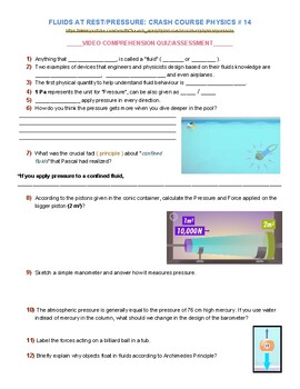 Preview of FLUIDS AT REST/PRESSURE: CRASH COURSE PHYSICS # 14