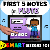 FLUTE First Five Notes BOOM CARDS™ Beginner Band Music Not