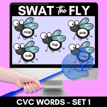FLY CVC WORD DIGITAL SLIDES - Set 1 - Kindergarten Phonics Game