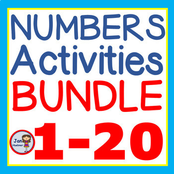 Preview of NUMBERS 1-20 MATH WORKSHEETS ACTIVITIES  BUNDLE Preschool Kindergarten
