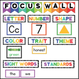FOCUS WALL KINDERGARTEN sight words letters numbers shapes colors