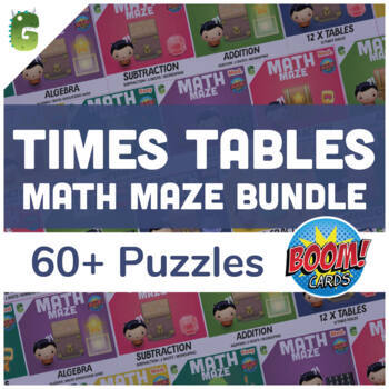 Preview of TIMES TABLES BUNDLE | BOOM Math Maze Game Pack