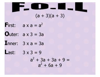 Preview of F.O.I.L. - Multiplying Two Binomials