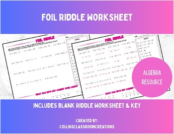 Preview of FOIL Riddle | Practice FOIL in an Engaging Way