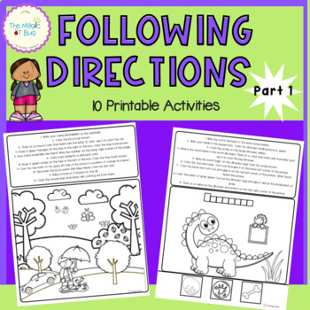 Preview of FOLLOWING DIRECTIONS 1 - No Prep - Multistep - Occupational Therapy -