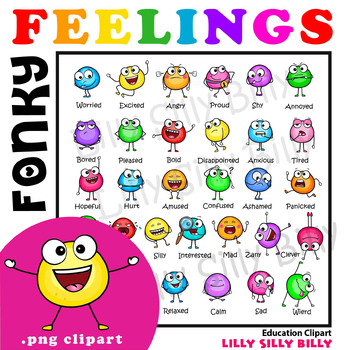 Preview of FONKY FEELINGS - Tweeny Giggly-Boo Emoji characters. {Lilly Silly Billy}