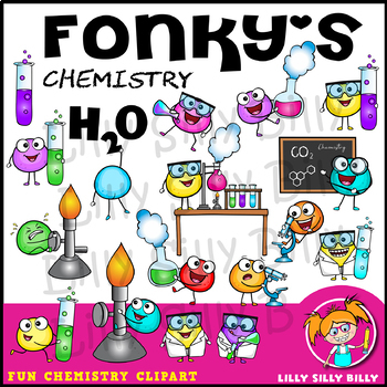 Preview of FONKY'S Chemistry - STEM Clipart Collection. Lilly Silly Billy.