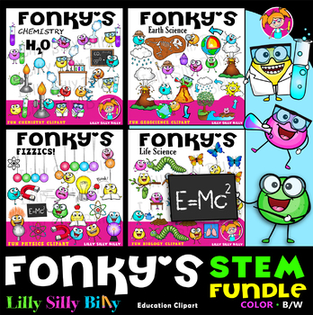 Preview of FONKY'S - Chemistry/ STEM Clipart Fundle {Lilly Silly Billy}