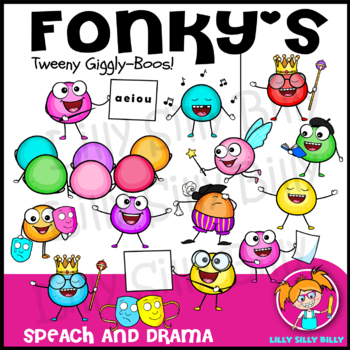 Preview of FONKY'S - Speech and Drama Clipart Collection. Lilly Silly Billy.