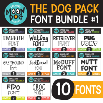 Preview of FONT BUNDLE - The Dog Pack #1