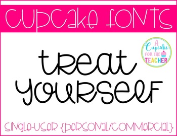 Preview of FONT: Cupcake Treat Yourself (Personal/Commercial)