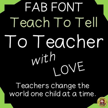 Preview of FONT FOR COMMERCIAL USE  - HANDWRITING - TO TEACHER WITH LOVE
