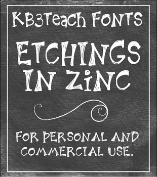 Preview of FONTS: Etchings In Zinc 3-Font Set (Personal & Commercial Use)