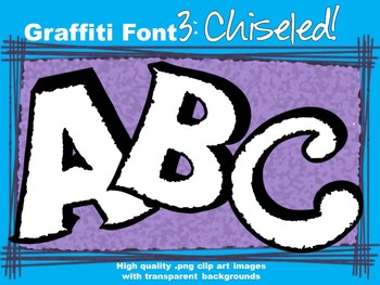 Preview of FONTS - Graffiti Font3 - CHISELED!  Personal & Commercial Use