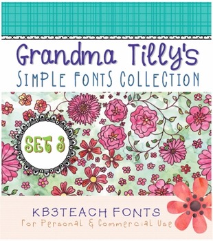 Preview of FONTS: KB3 Grandma Tilly's Simple Fonts Collection SET#3