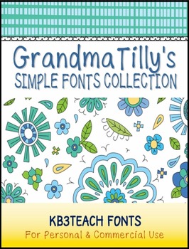 Preview of FONTS: KB3 Grandma Tilly's Simple Fonts Collection SET #1