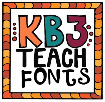 Preview of FONTS:  KB3Teach Single Font Commercial Use License