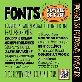 Preview of FONTS MEGA PACK BUNDLE 200+ Fonts