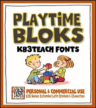 Preview of FONTS: Playtime Bloks (Personal & Commercial Use: K26 Series)