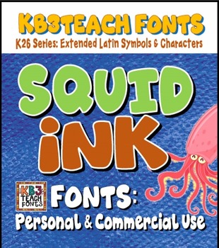 Preview of FONTS: Squid Ink 3-Font Set (Personal & Commercial Use: K26 Series)