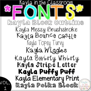 FONTS [VOL.2] by Kayla in the Classroom | TPT