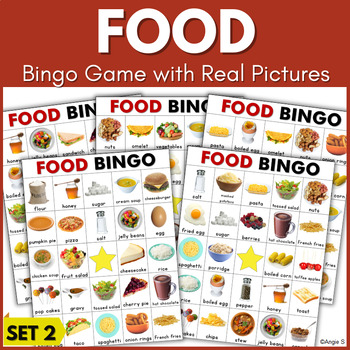 FOOD Bingo Game with Real Pictures Vocabulary Cards ESL Special ...