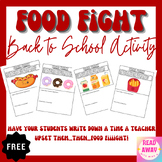 FOOD FIGHT Activity - Back to School Activity - FREEBIE