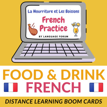 Preview of Food & Drinks French Distance Learning | French BOOM Cards™ Food & Drink