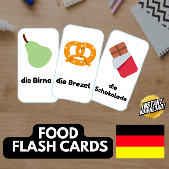 Preview of FOOD GERMAN Edition (84 emoji pictures) • Montessori Cards • Flash Cards PDF