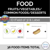FOOD ID (Field of 3) & Label with Clip Art Boom Cards™