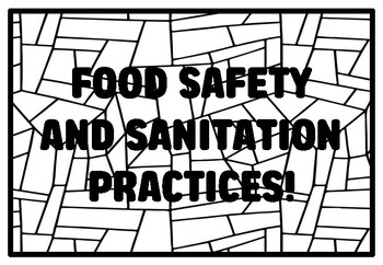 Preview of FOOD SAFETY AND SANITATION PRACTICES! High School Food Science Coloring Pages