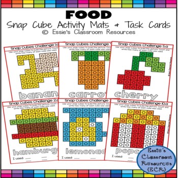 Preview of FOOD Snap Cubes Activity Mats & Task Cards