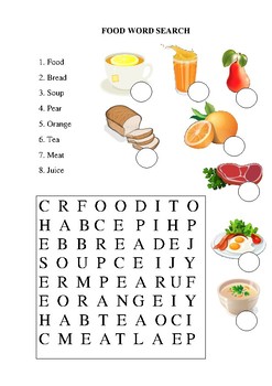 FOOD WORD SEARCH by Ekaterina Rozhkova | Teachers Pay Teachers