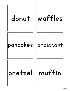 Food Activity for Speech Therapy and ESL - Word to Picture Match