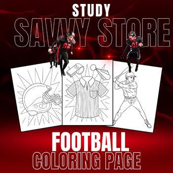 Preview of FOOTBALL COLORING PAGES - 18 PAGES - TAILLE 8.5*11 - PDF FILE FOR PRINT