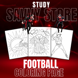 FOOTBALL COLORING PAGES - 18 PAGES - TAILLE 8.5*11 - PDF F