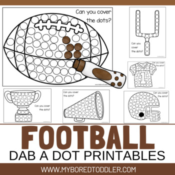 Preview of FOOTBALL DAB A DOT toddler preschool fine motor activity - big game