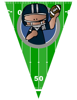 FOOTBALL theme - Classroom Decor - Triangle Banners, EDITABLE