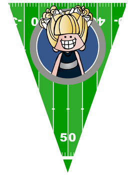 FOOTBALL theme - Classroom Decor - Triangle Banners, EDITABLE