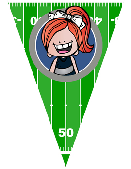 FOOTBALL theme - Classroom Decor - Triangle Banners, EDITABLE