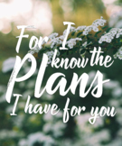 FOR I KNOW THE PLANS I HAVE FOR YOU