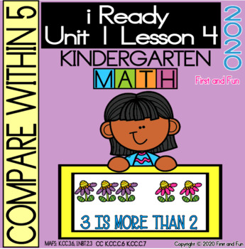 Preview of COMPARE WITH IN 5  iREADY KINDERGARTEN MATH UNIT 1 LESSON 4 WORKSHEET POSTER